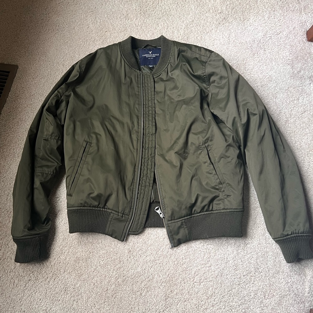 Olive Green American Eagle bomber jacket